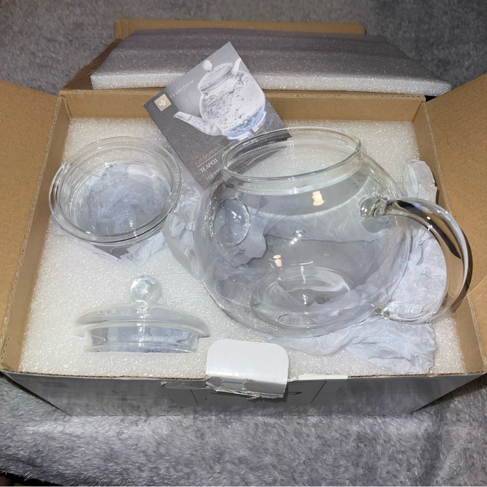 Teabloom Celebration Glass Teapot | 27 oz Borosilicate |New in Box NO TEA FLOWER